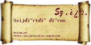 Szijártó Áron névjegykártya