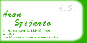 aron szijarto business card